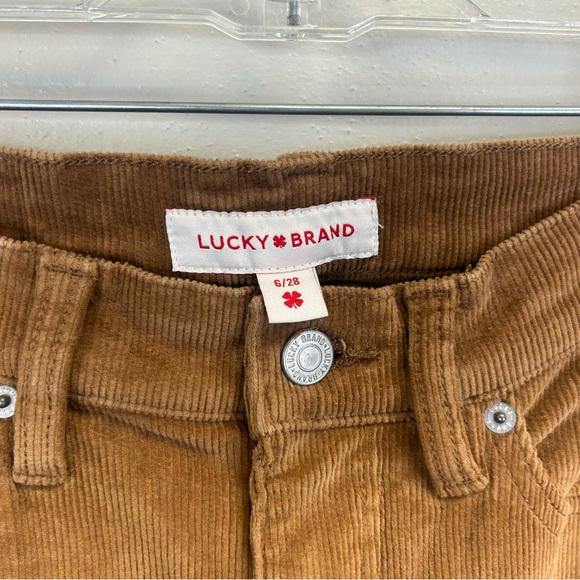 Lucky Brand Tan Brown Corduroy Flare Pants Size 6 28 Boho Hippie High Rise 70s - Picture 5 of 11